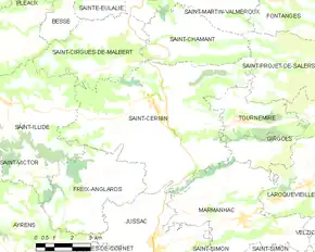 Poziția localității Saint-Cernin