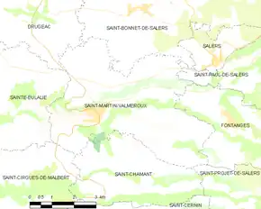 Poziția localității Saint-Martin-Valmeroux