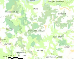 Poziția localității Saint-Santin-Cantalès