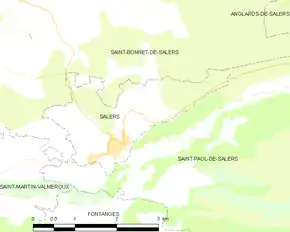 Poziția localității Salers