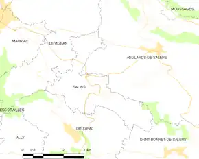 Poziția localității Salins