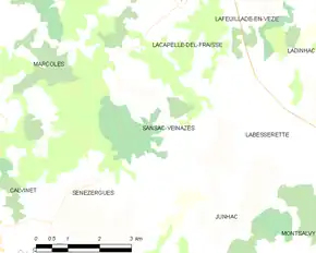 Poziția localității Sansac-Veinazès