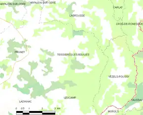 Poziția localității Teissières-lès-Bouliès