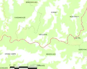 Poziția localității Vieillevie