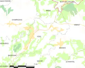 Poziția localității Ydes