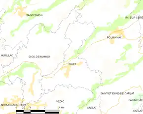 Poziția localității Yolet