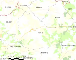 Poziția localității Alloue