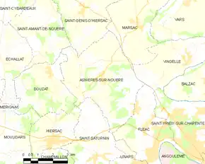 Poziția localității Asnières-sur-Nouère