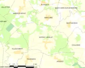 Poziția localității Aussac-Vadalle