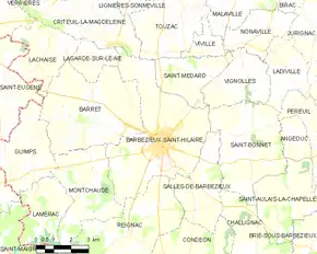 Poziția localității Barbezieux-Saint-Hilaire