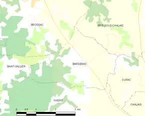 Poziția localității Bardenac