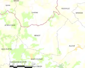 Poziția localității Benest