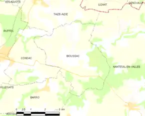 Poziția localității Bioussac