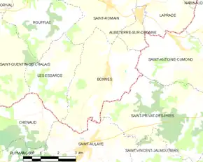 Poziția localității Bonnes