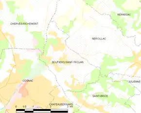 Poziția localității Boutiers-Saint-Trojan