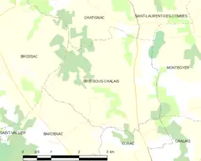 Poziția localității Brie-sous-Chalais