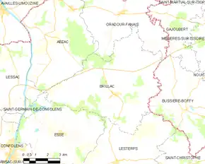 Poziția localității Brillac