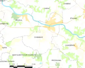 Poziția localității Chabanais