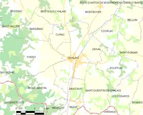 Poziția localității Chalais