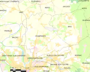 Poziția localității Champniers