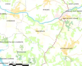 Poziția localității Chassenon