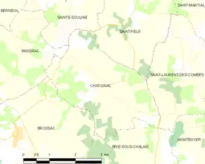 Poziția localității Châtignac