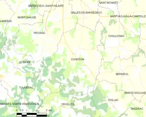 Poziția localității Condéon