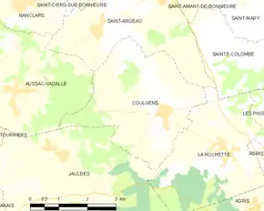 Poziția localității Coulgens