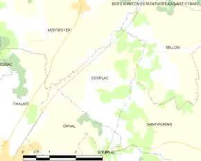 Poziția localității Courlac