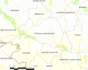 Poziția localității Criteuil-la-Magdeleine