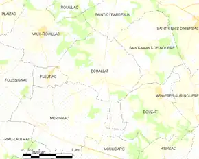 Poziția localității Échallat