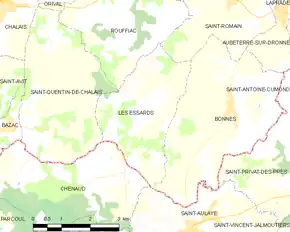 Poziția localității Les Essards
