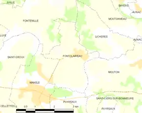 Poziția localității Fontclaireau