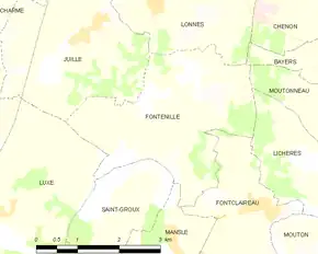 Poziția localității Fontenille