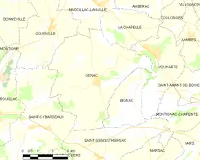 Poziția localității Genac