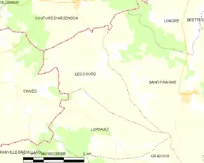 Poziția localității Les Gours