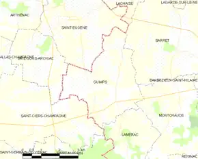 Poziția localității Guimps