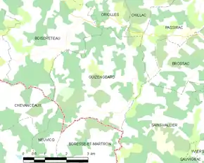 Poziția localității Guizengeard