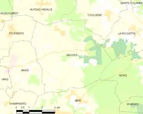 Poziția localității Jauldes