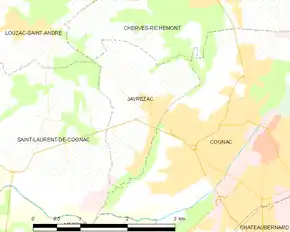 Poziția localității Javrezac