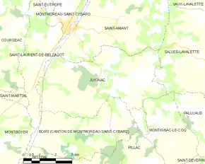 Poziția localității Juignac