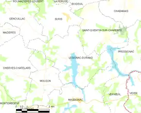 Poziția localității Lésignac-Durand