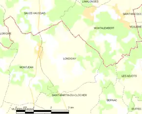 Poziția localității Londigny