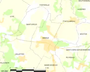 Poziția localității Mansle