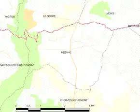 Poziția localității Mesnac