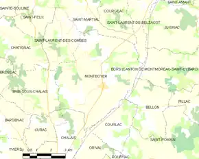 Poziția localității Montboyer