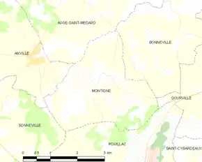 Poziția localității Montigné