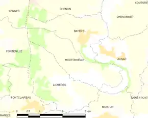 Poziția localității Moutonneau
