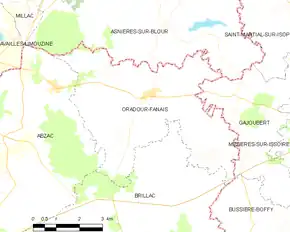 Poziția localității Oradour-Fanais