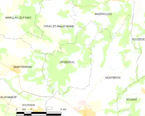 Poziția localității Orgedeuil
